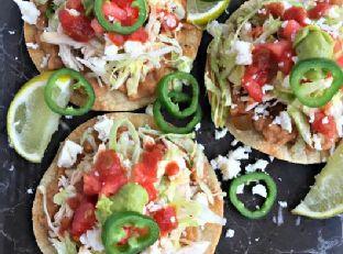 Rotisserie Chicken and Bean Tostadas