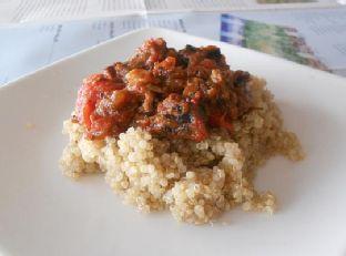 Beef and Tomato Curry Over Quinoa