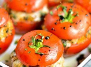 Caprese-Style Stuffed Tomatoes with Balsamic Reduction