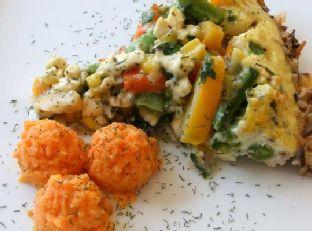 Herbed Vegetables In A Feta Quiche With A Wild Rice Crust
