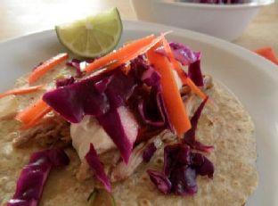 Pork Shoulder Tacos with Chipotle Greek Yogurt and Coleslaw