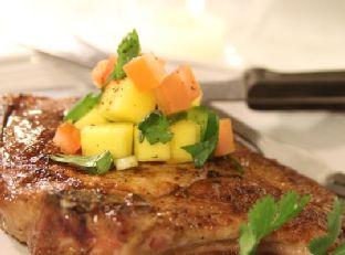 Seared Pork Chops with Mango Salsa