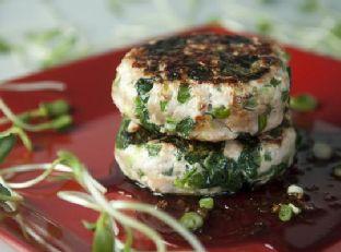 Turkey-Spinach Burgers With Sweet Soy-Ginger Sauce